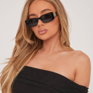 black rectangle frame sunglasses