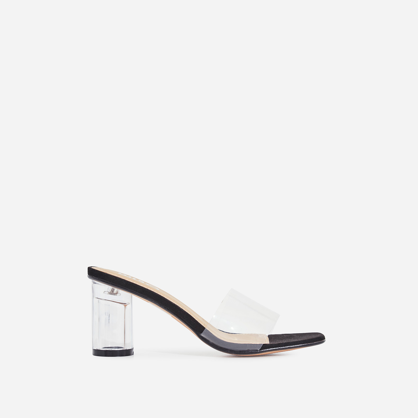 black midi block heels