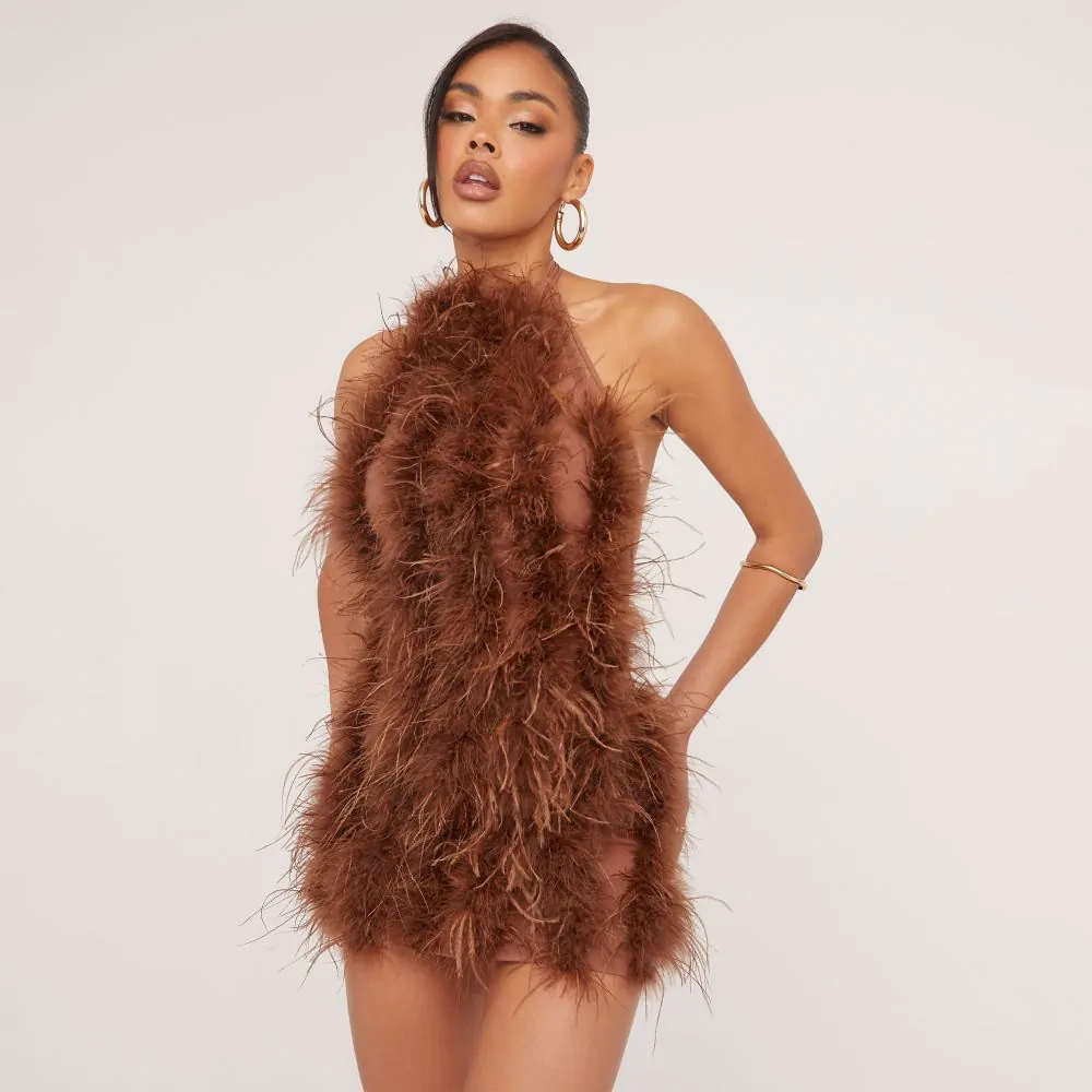 Faux feather dress hotsell