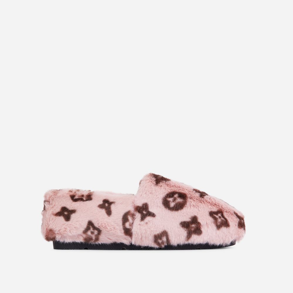 Faux Fur Louis Vuitton Slippers  Louis vuitton slippers, Print