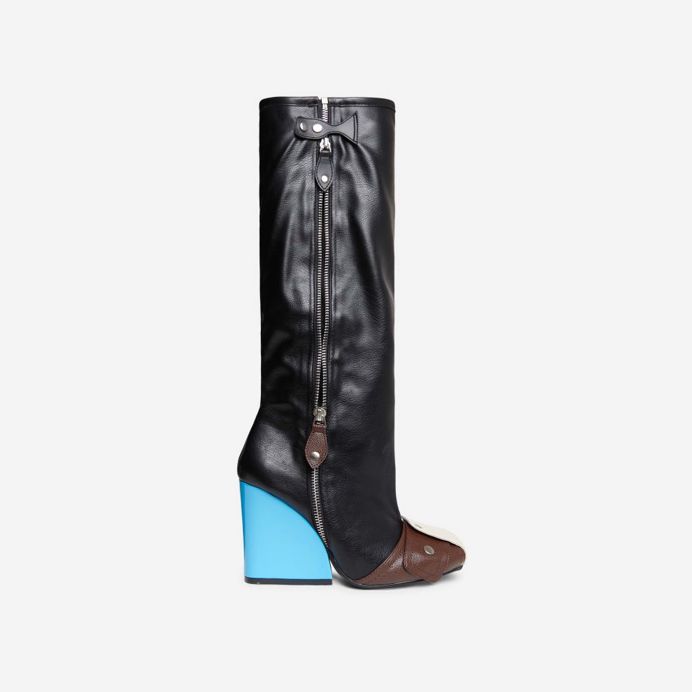 square it's at faux leather platform boots