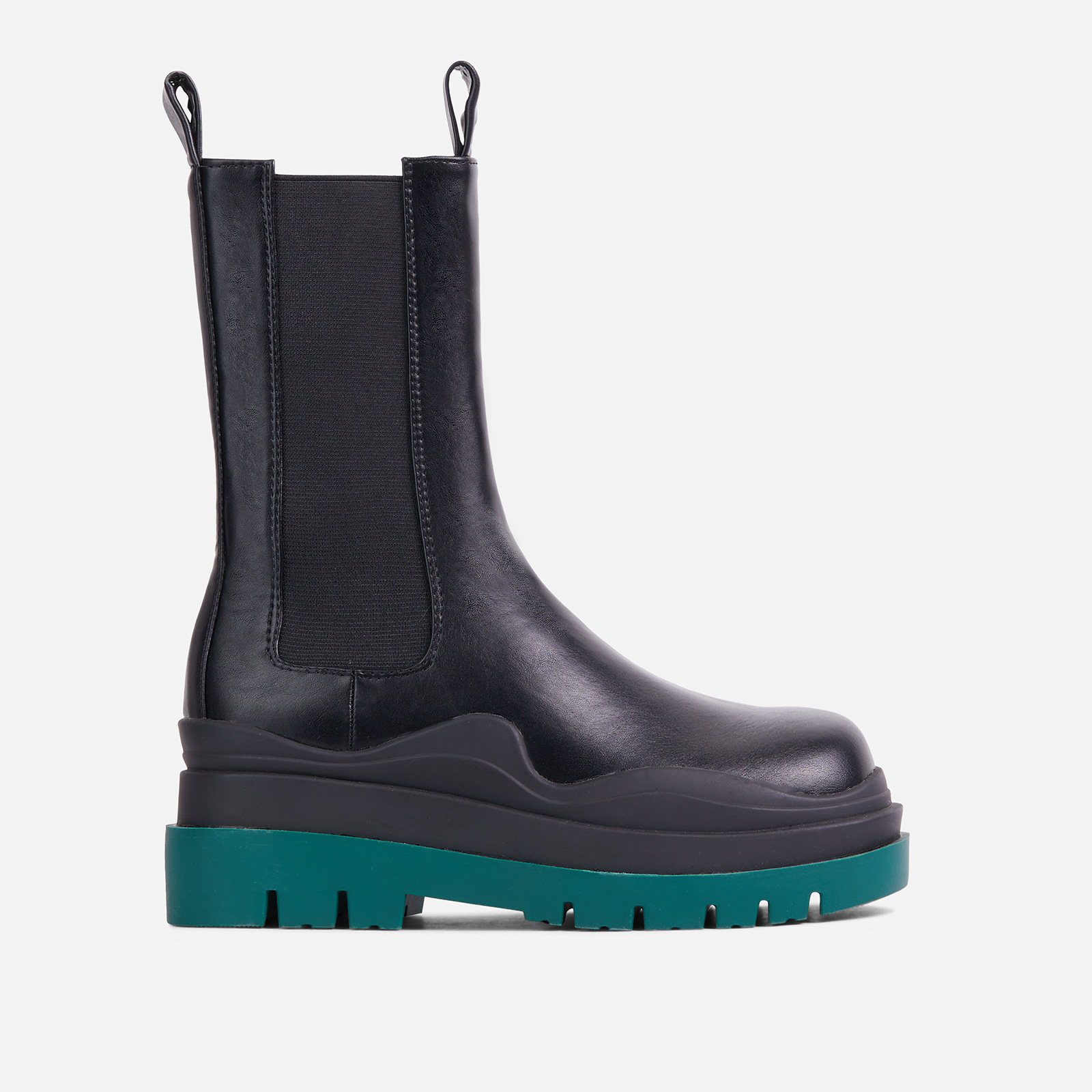 black boots green sole